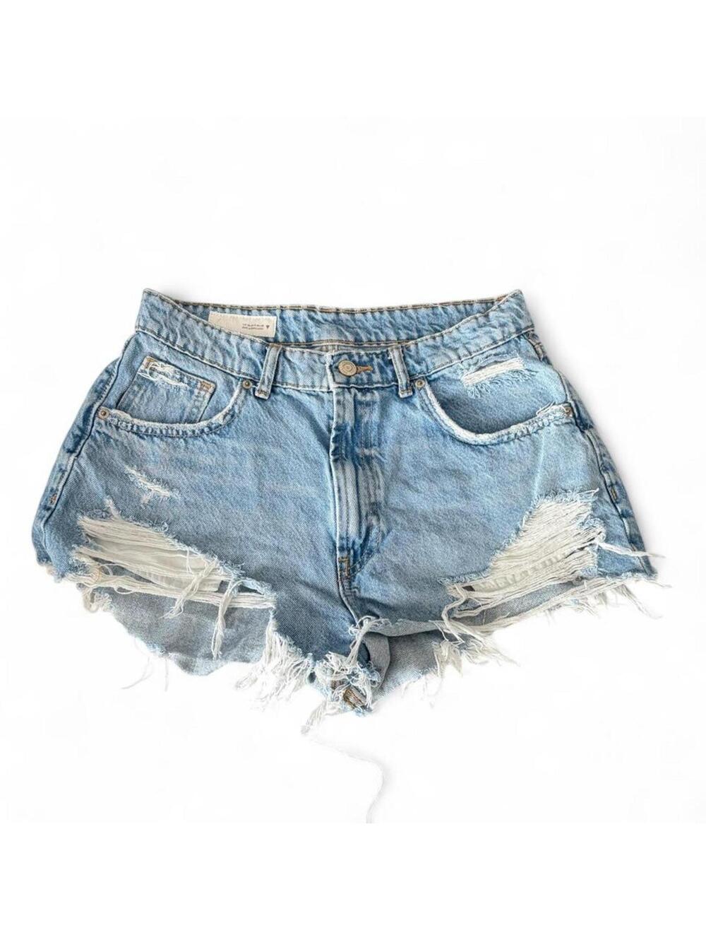 Zara Distressed Denim Shorts